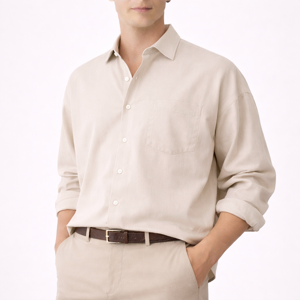 Wardrobe Beige Oversized Shirt